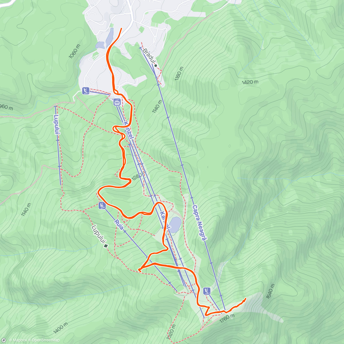 Mapa da atividade, Postăvaru Hike