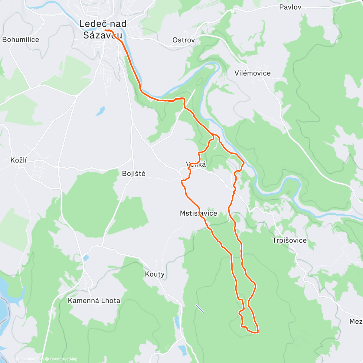 Карта физической активности (12. povánoční krosový pokecovýběh Melechbov 2025)