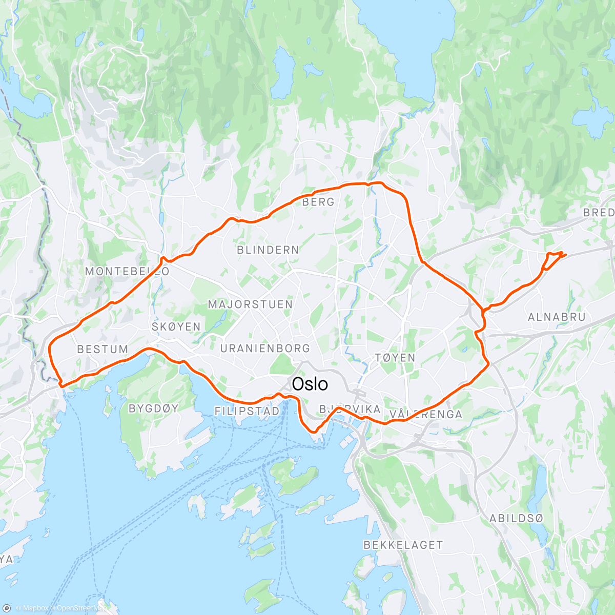 Map of the activity, Årets første (over 10 km) trilling i 🚴‍♂️🌞