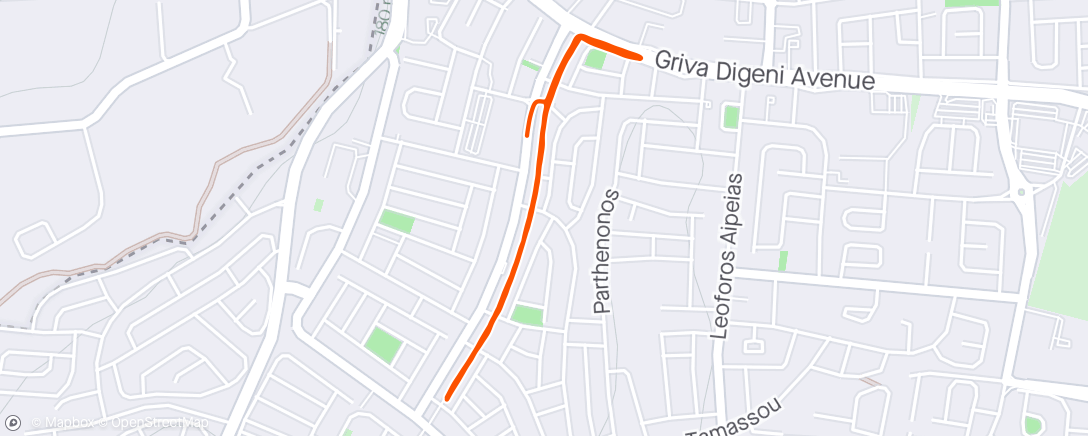 Mapa de la actividad, Duathlon Nicosia Run 5K