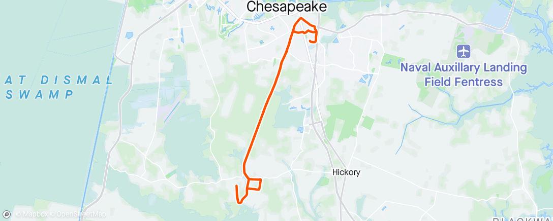 Mapa de la actividad, Johnstown out and back last 5 in rain, damn