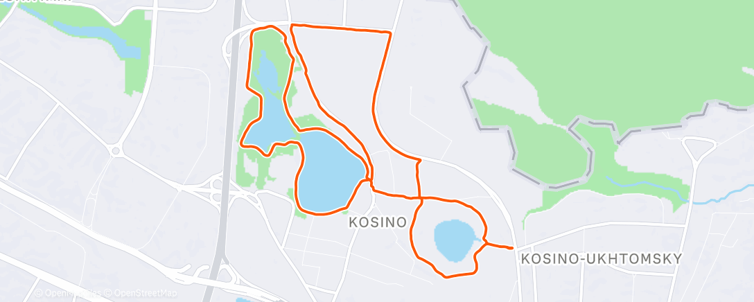 Map of the activity, Утренний забег