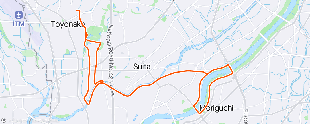 Mapa de la actividad, 朝 サイクリング