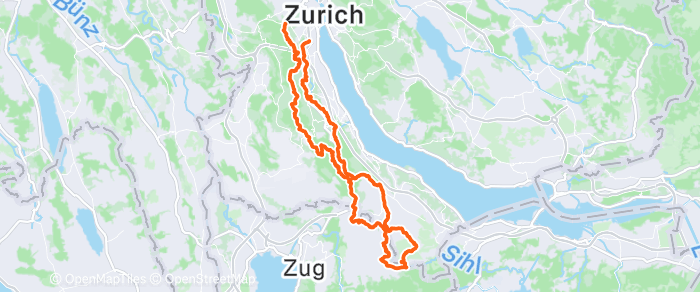 Route map of Menzingen Loop