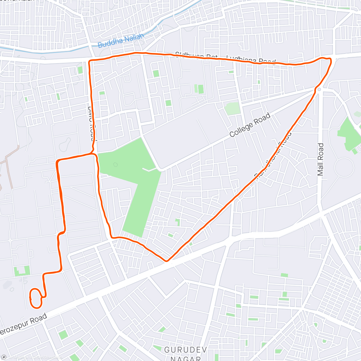 Map of the activity, Morning Run ਦਿਲ ਦੀ ਦੌੜ
