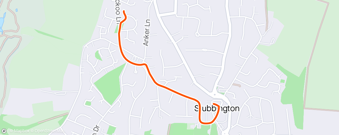 Map of the activity, Cycle ride home from work