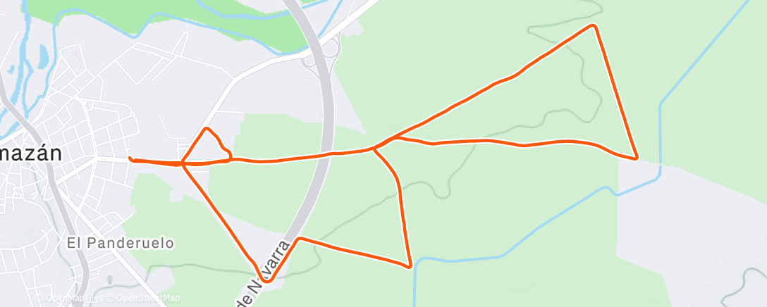 Map of the activity, 🇪🇸Vuelta a correr, podré encontrarme mejor, pero ojalá estuviera devorado de la maratón. 
🇬🇧Return to run, better than i think. I wish to stay tired after full marathon