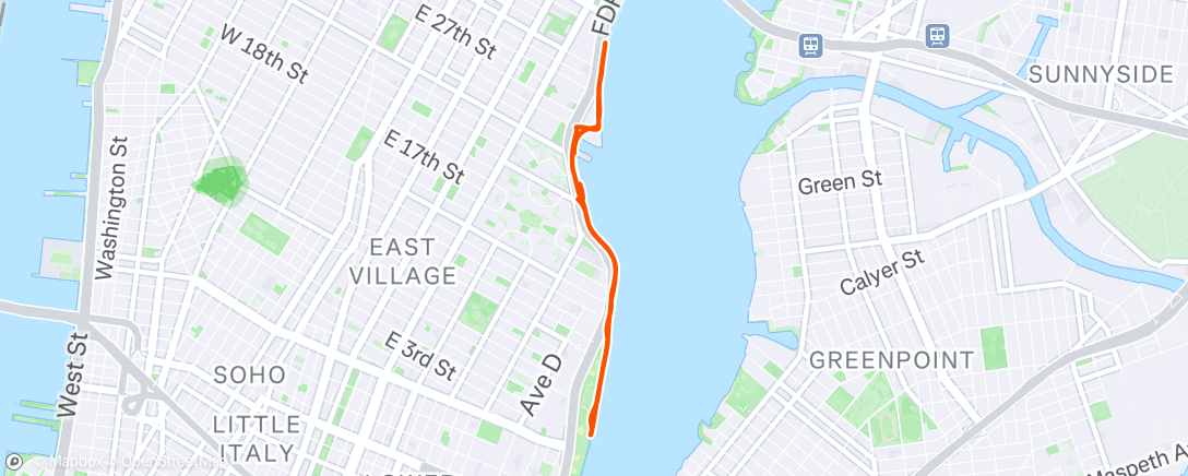 Map of the activity, Afternoon Run