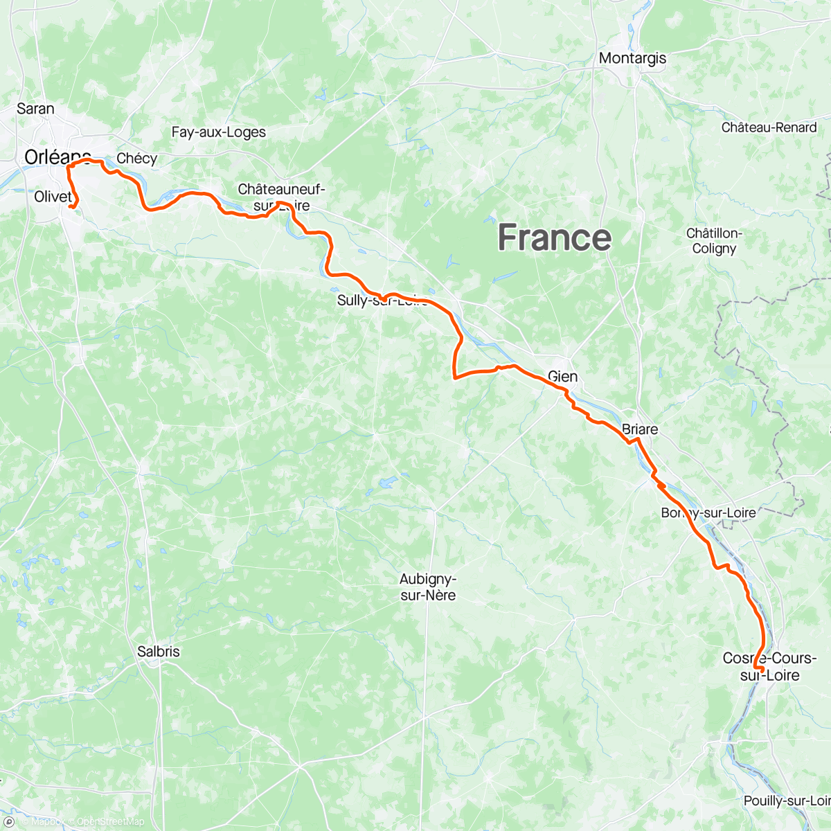 Map of the activity, Cosne-sur-Loire / Orléans