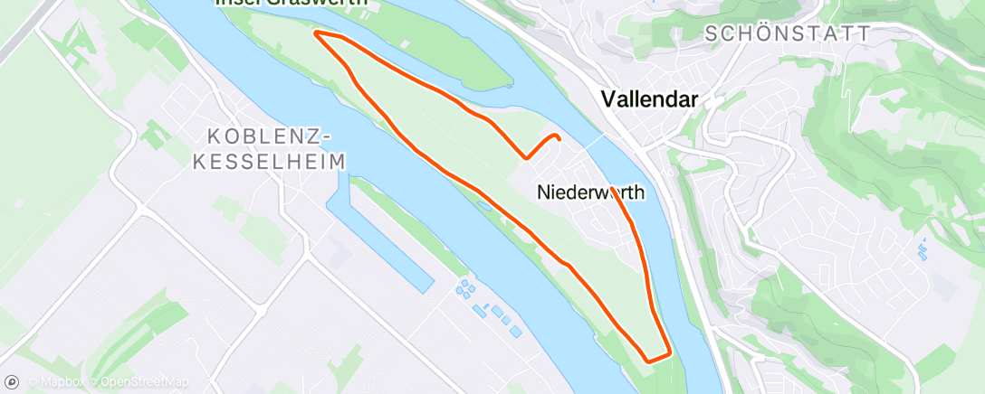 Map of the activity, Afternoon Run
