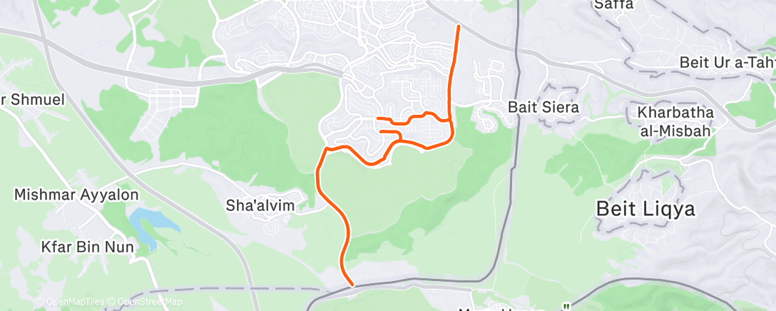 Map of the activity, Afternoon Run