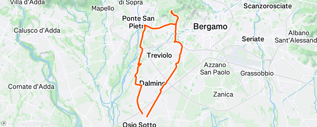 Map of the activity, Lunch ride -Madonna del Bosco