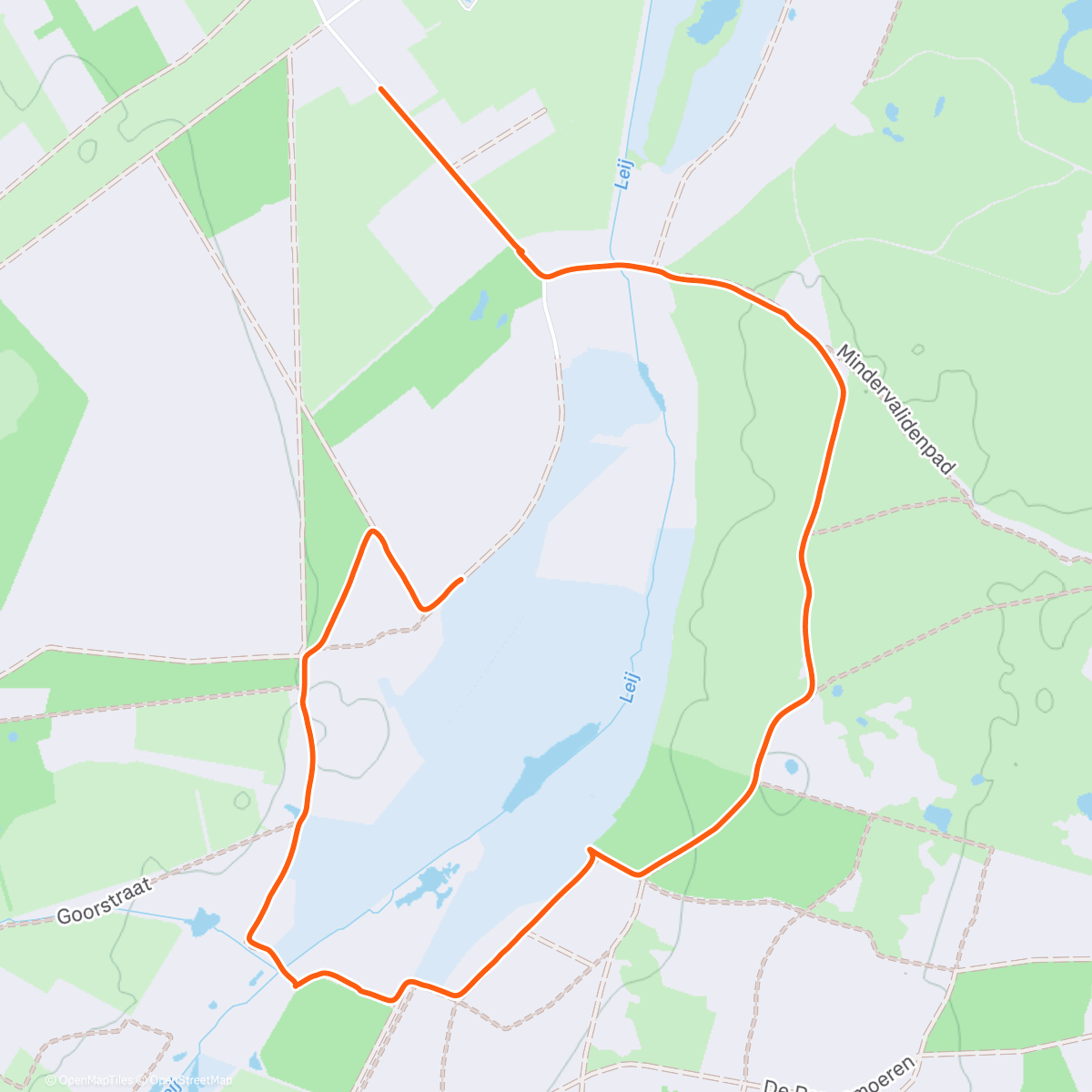 Map of the activity, Wandelen op de Regtse Heide