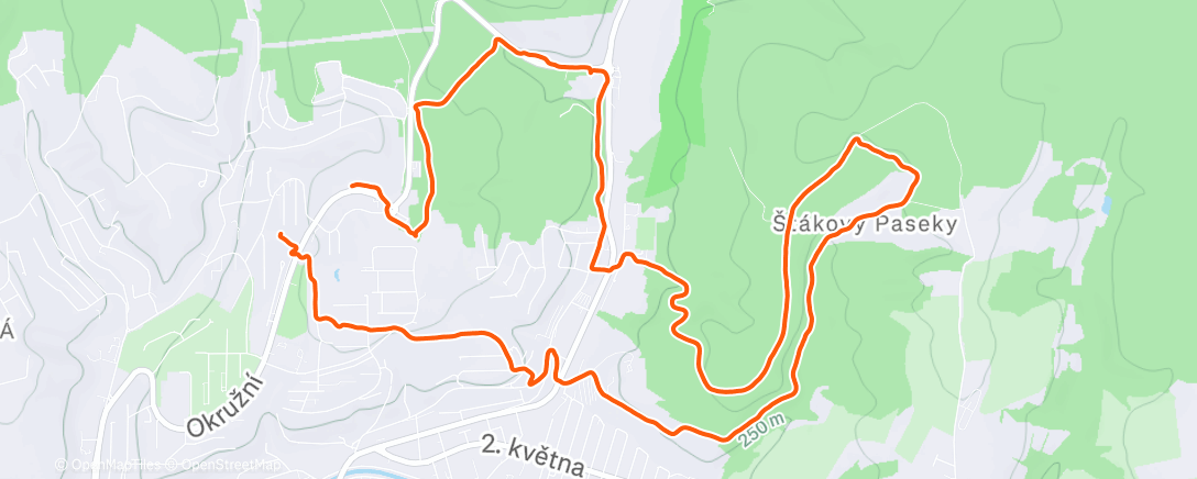 Map of the activity, Morning Run