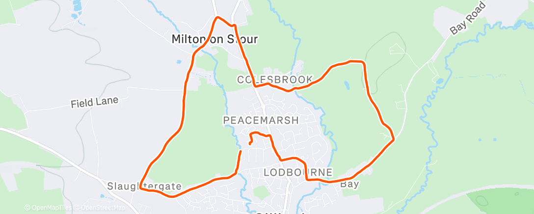 Map of the activity, Morning 5 miles