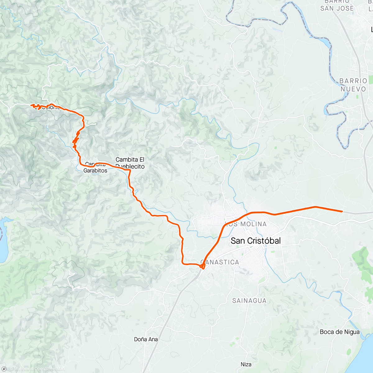 Map of the activity, Morning ride .. sopa de loma