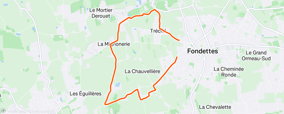 Map of the activity, Course à pied dans l'après-midi