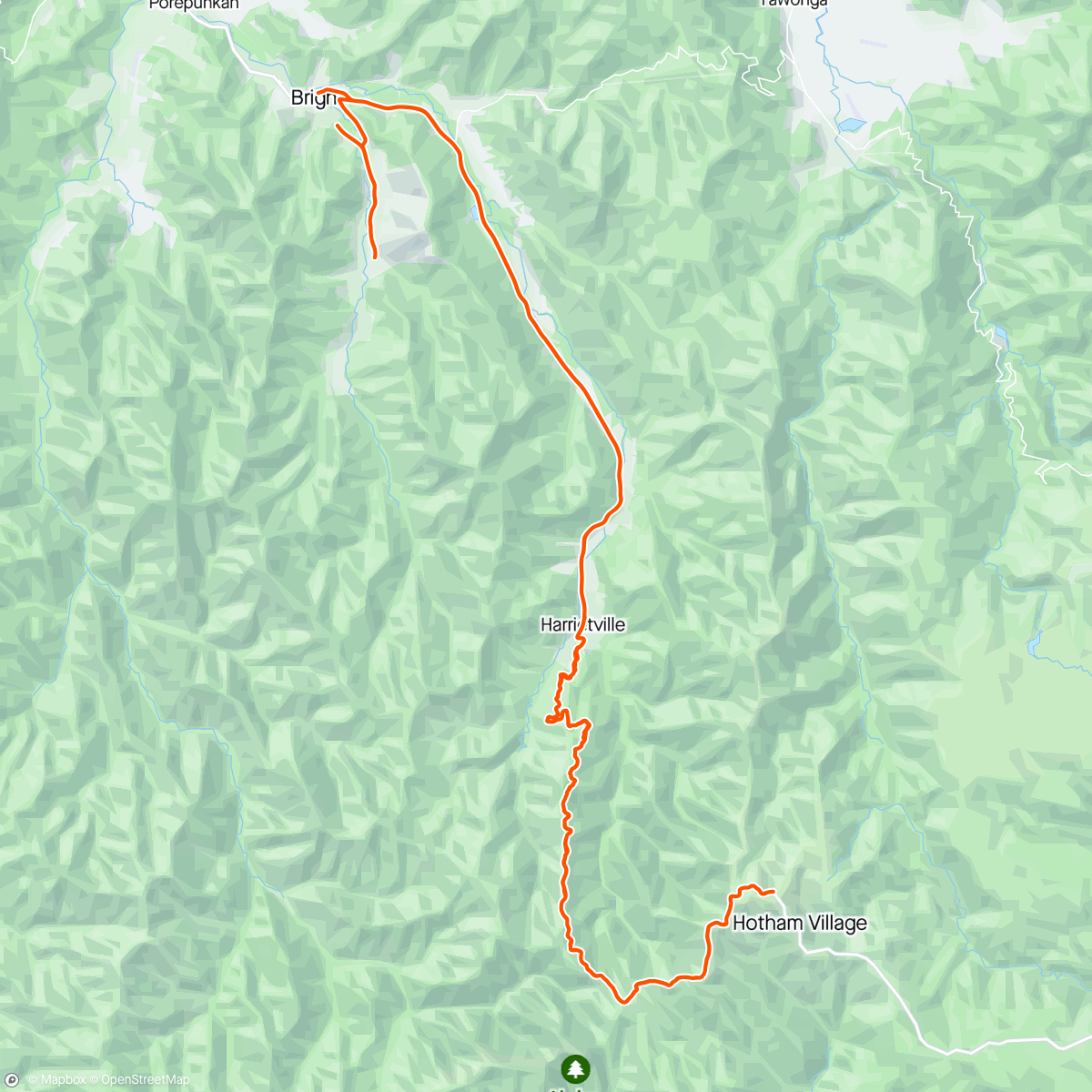 Map of the activity, RH Day 5 Mt Hotham