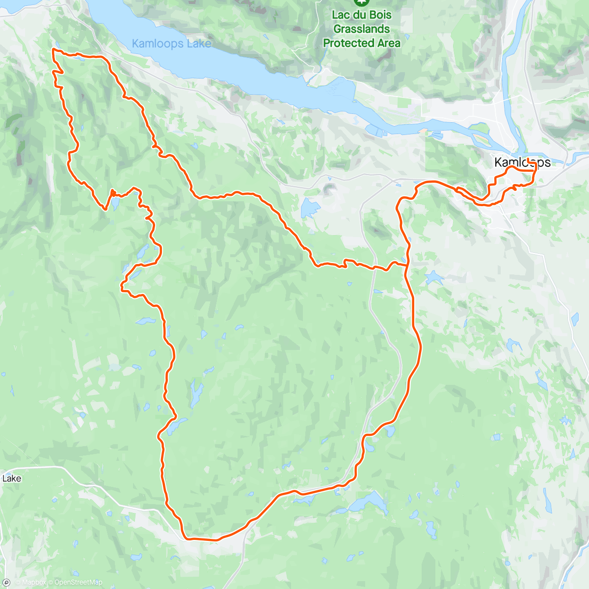Map of the activity, Kamloops loop