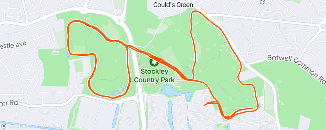 Map of the activity, Stockley loops + hill reps