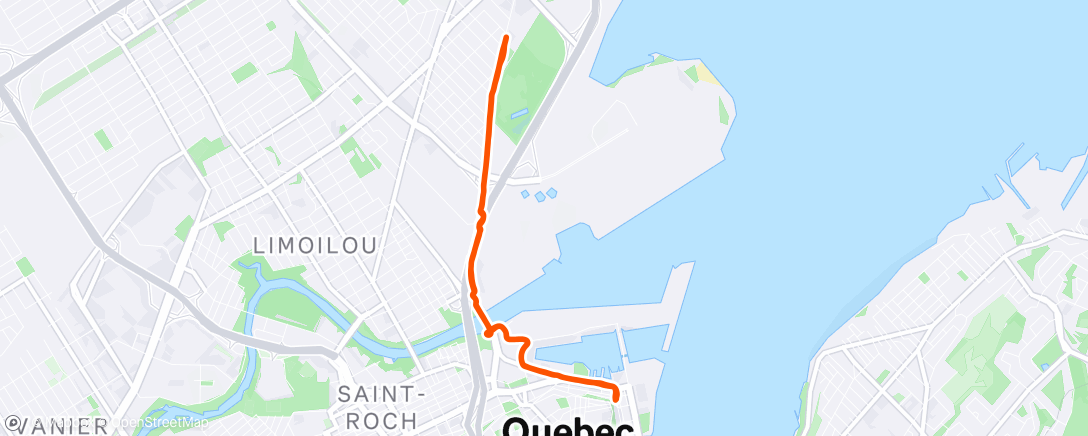 Map of the activity, Afternoon Run