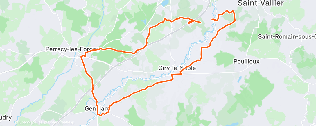 Map of the activity, Sortie VTT le matin