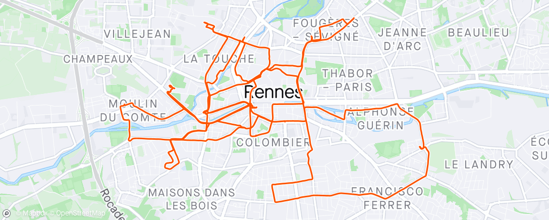 Map of the activity, Night Ride