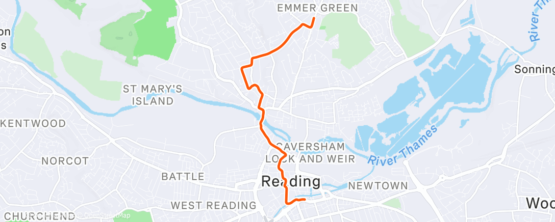 Map of the activity, Afternoon Run