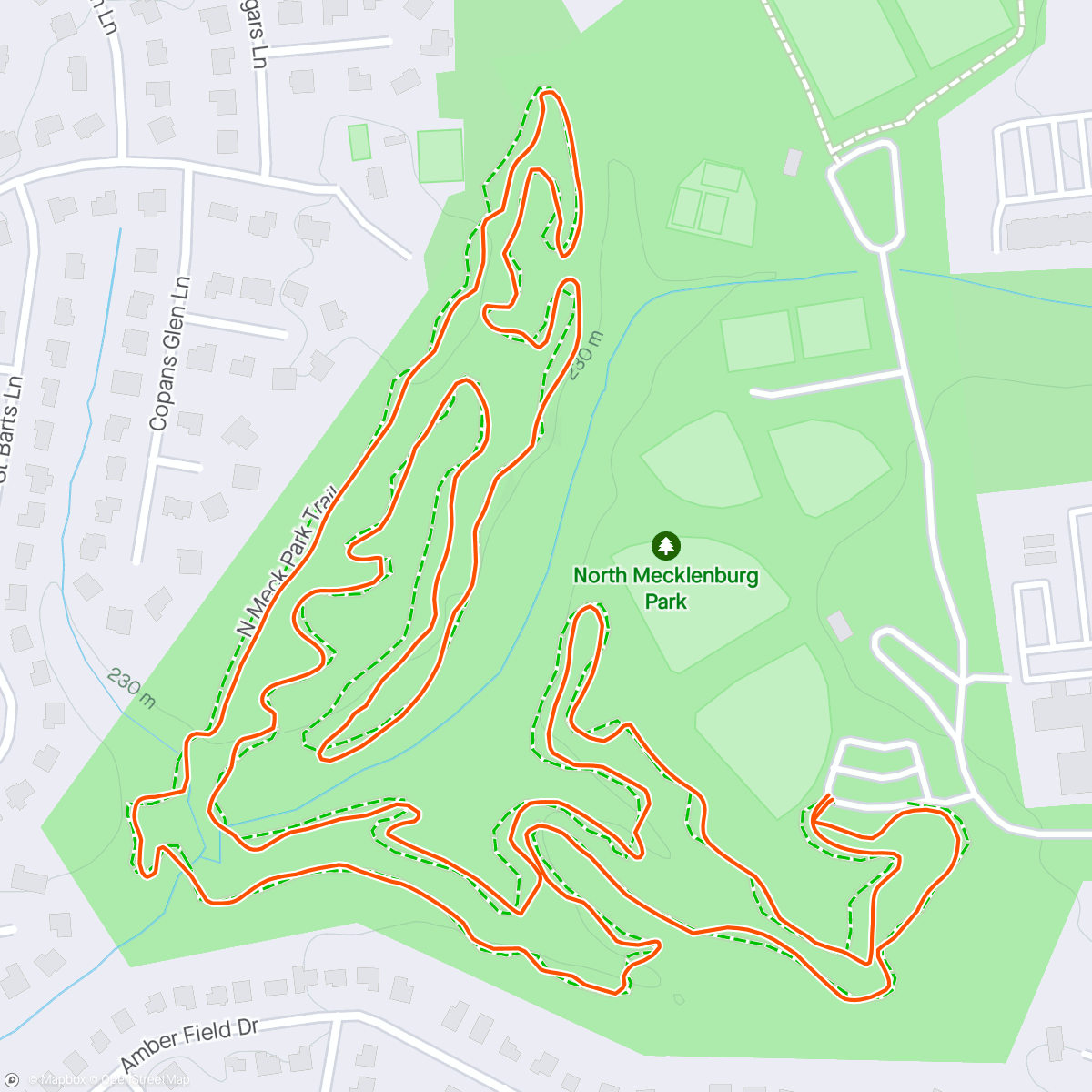 Map of the activity, Primal Brewery Run Club