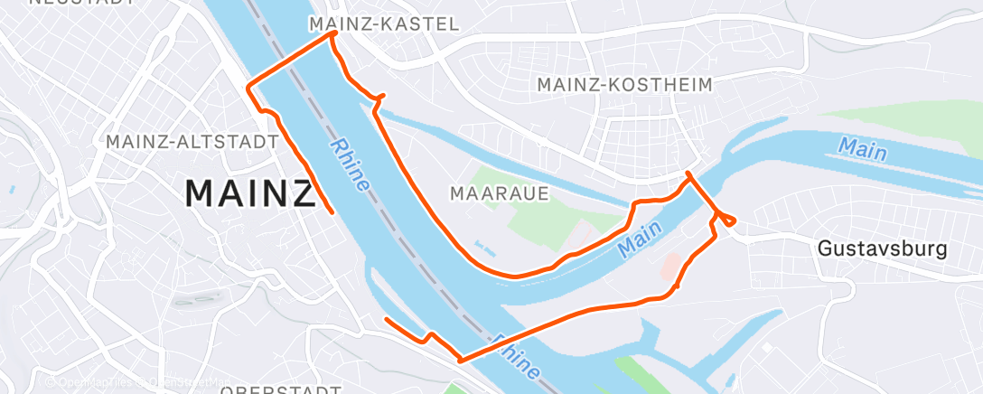 Map of the activity, Lauf am Nachmittag