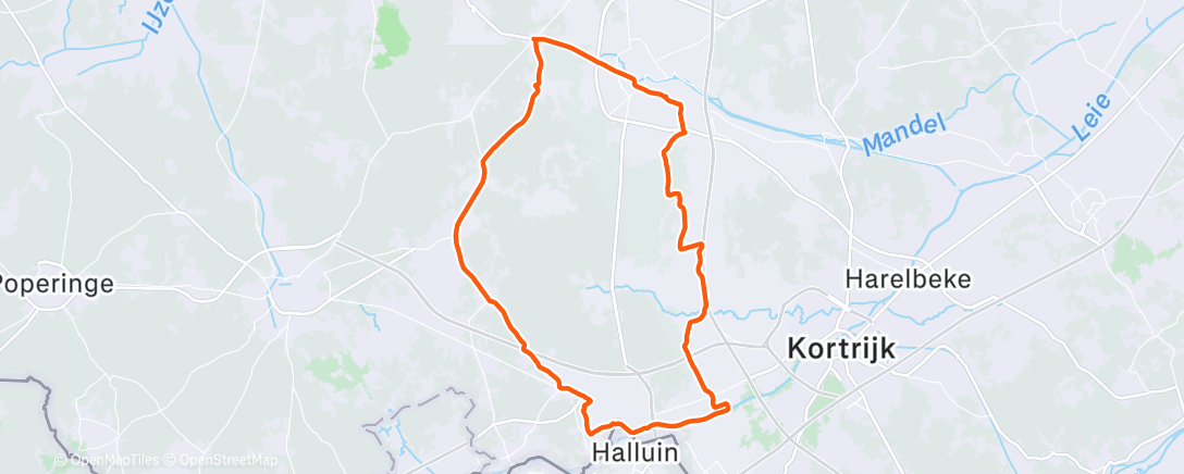 Map of the activity, Wegwielrennen