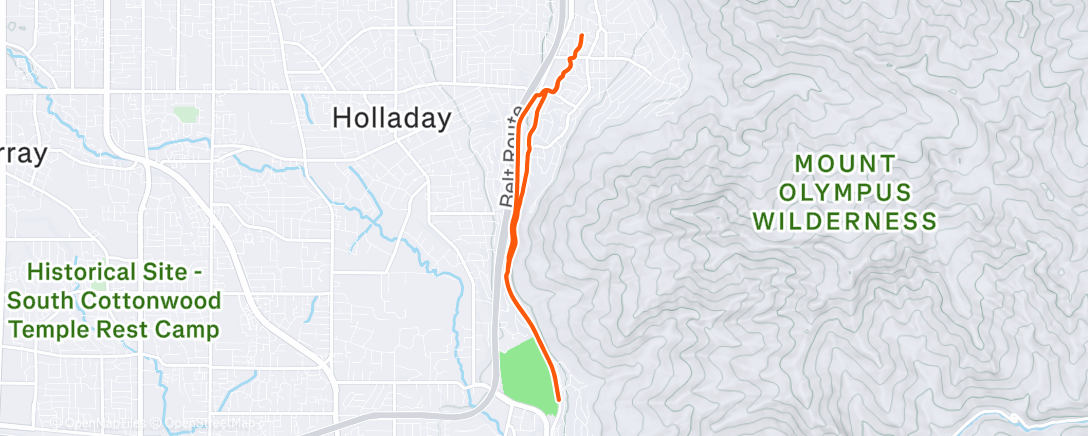 Map of the activity, Evening Trail Run