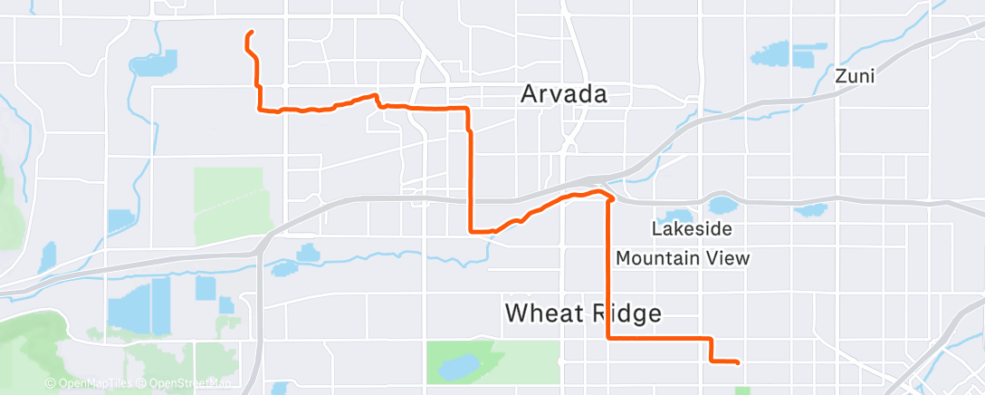Map of the activity, Night Ride
