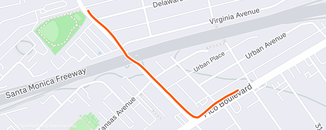 Map of the activity, Evening Walk