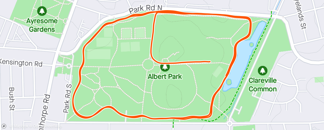 Map of the activity, Albert parkrun