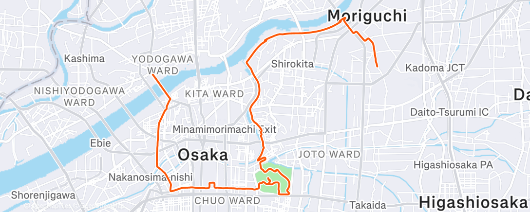 Map of the activity, 帰宅ライド