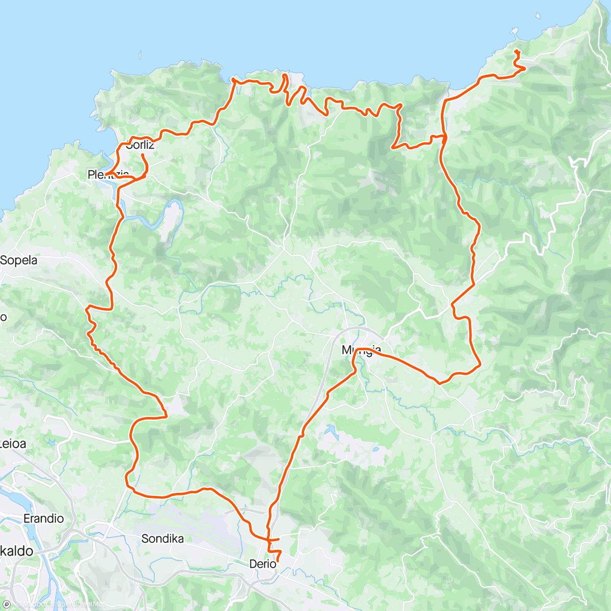 Map of the activity, Bizkaya Coast