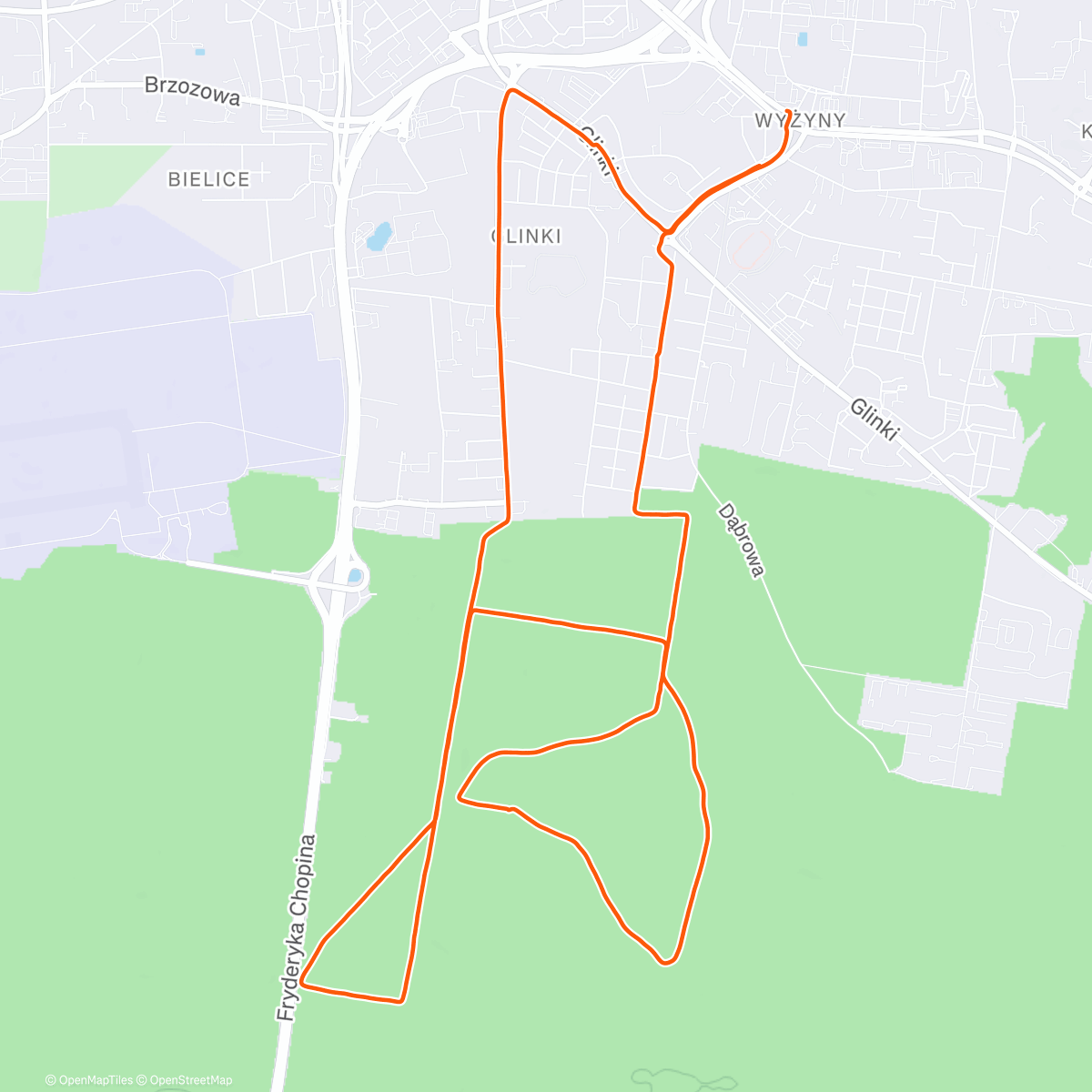 Map of the activity, Lunch Ride