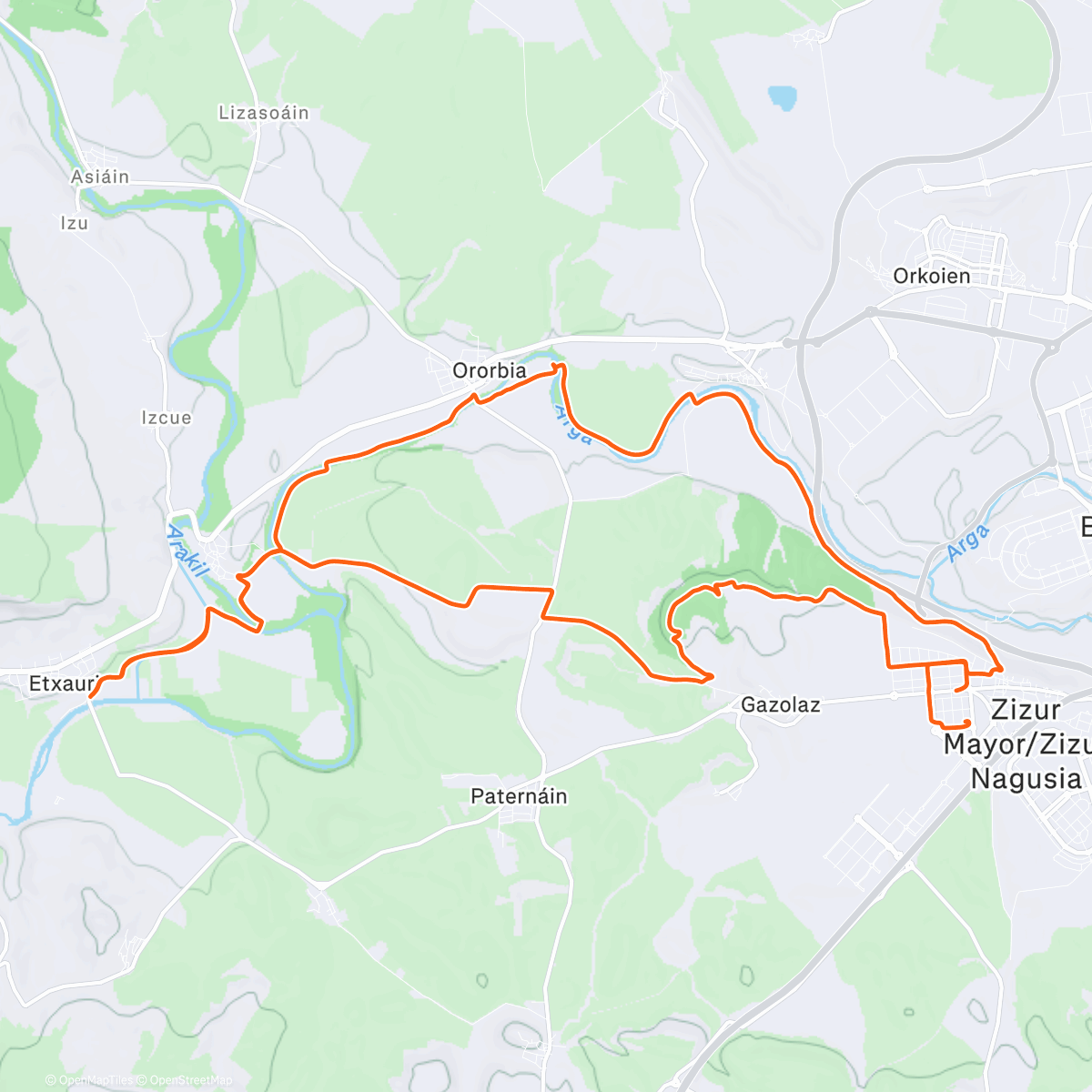 Карта физической активности (Bicicleta de montaña por la tarde)