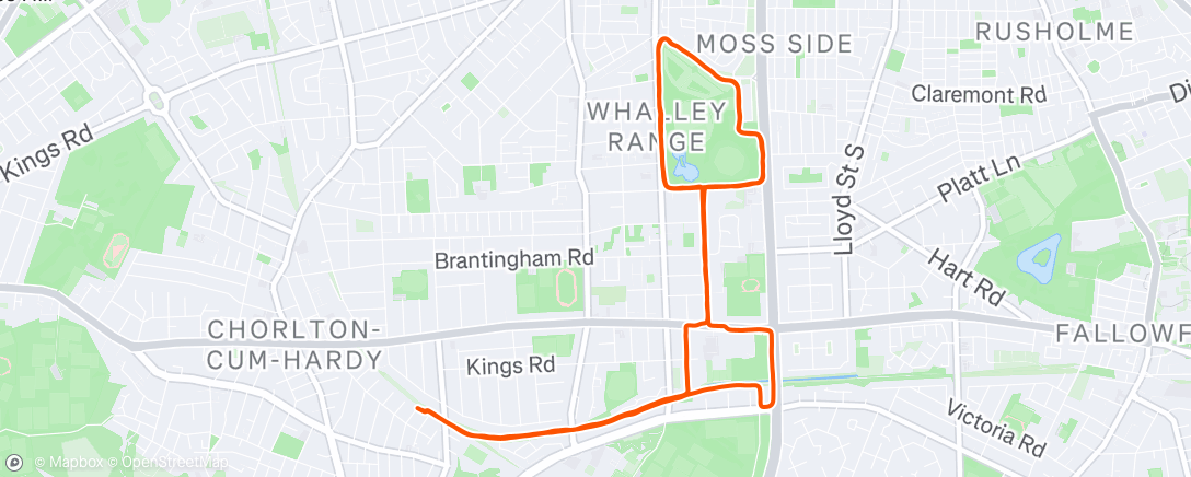 Map of the activity, Afternoon Run