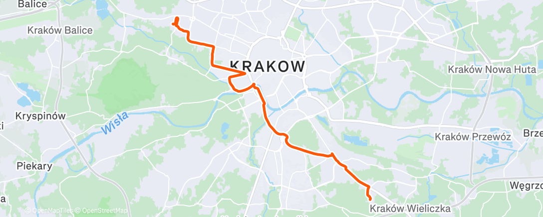 Map of the activity, Afternoon Run