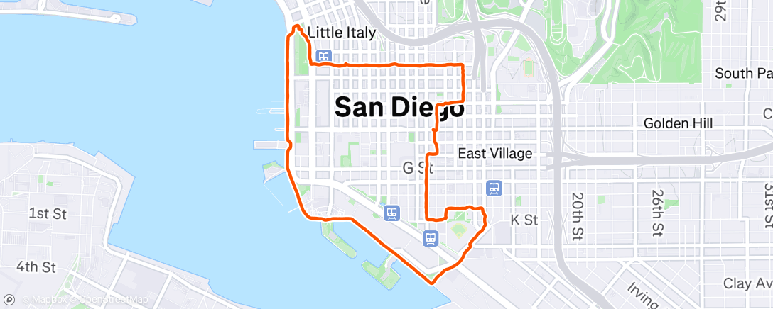 Map of the activity, Afternoon Run