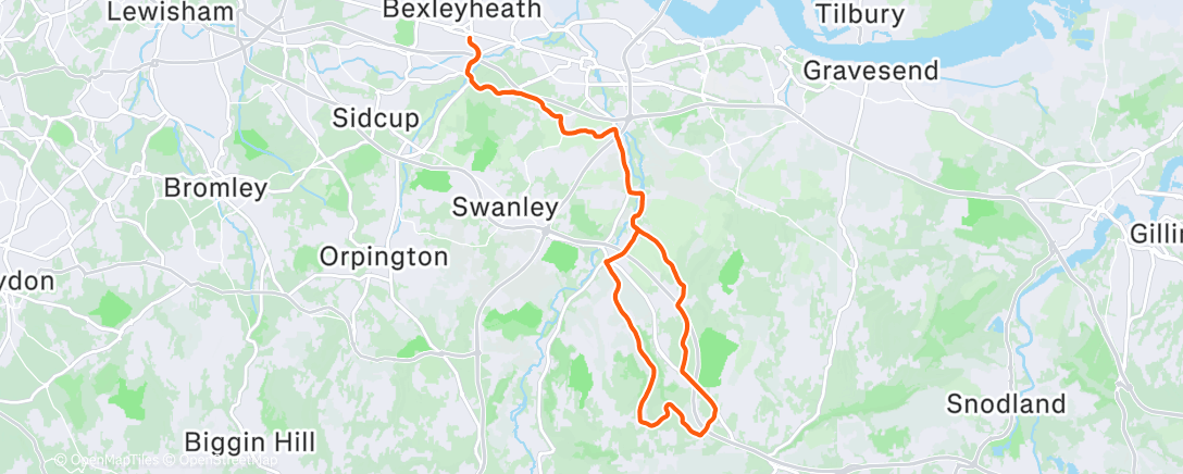 Map of the activity, Lunch Ride