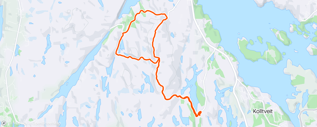 Map of the activity, Afternoon Trail Run til Skjenet og Fjæreide.