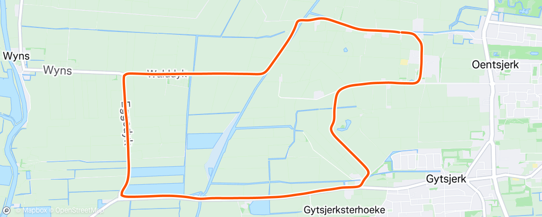 Map of the activity, Afternoon Run