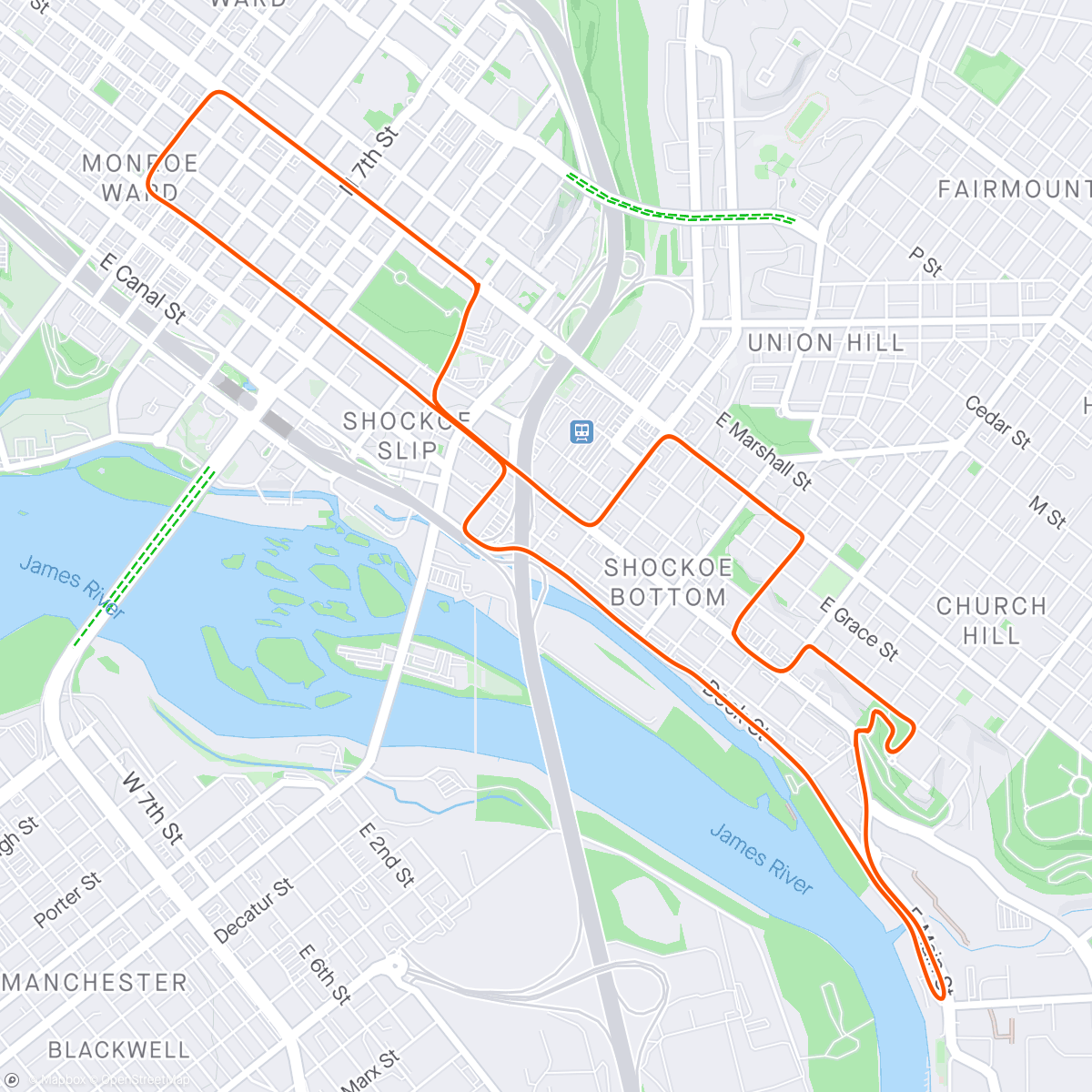Map of the activity, Zwift - Race: Challenge And Revenge on Cobbled Climbs Reverse in Richmond