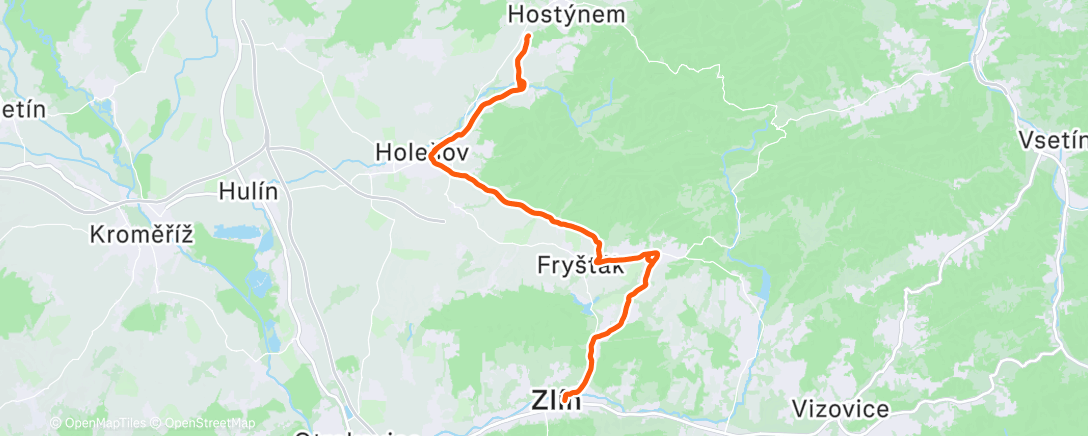 Map of the activity, Morning Ride na hřbitov
