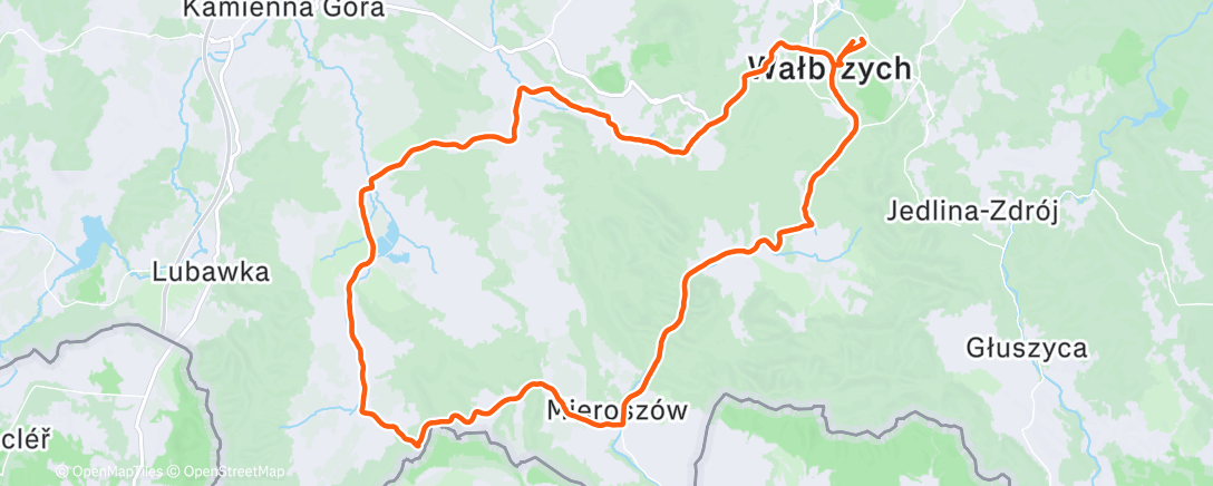 Map of the activity, Lunch Mountain Bike Ride