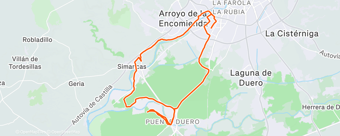 Map of the activity, Bicicleta de gravilla matutina