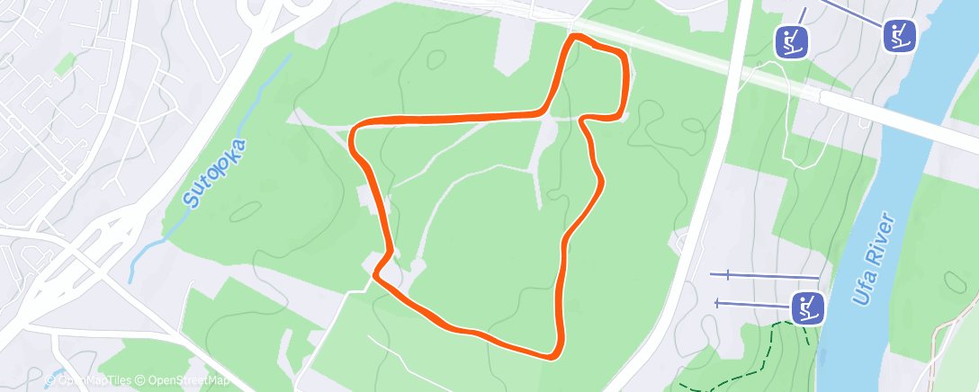 Map of the activity, Evening Run